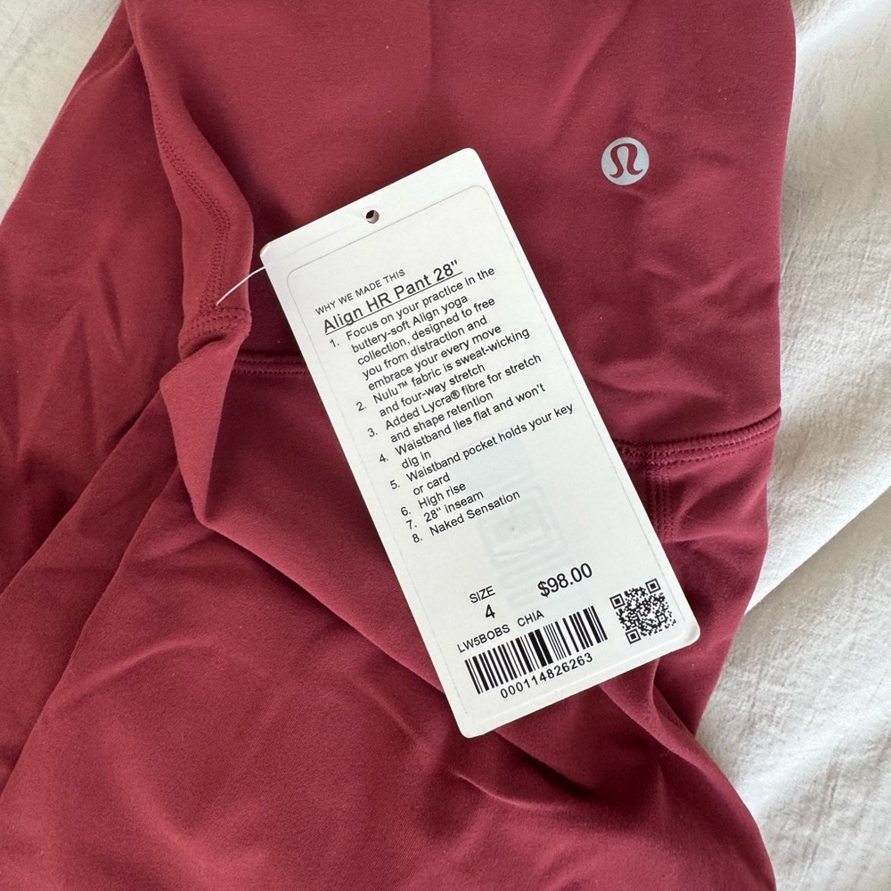 lululemon athletica Align HR Pant 28" - Chai Burgundy